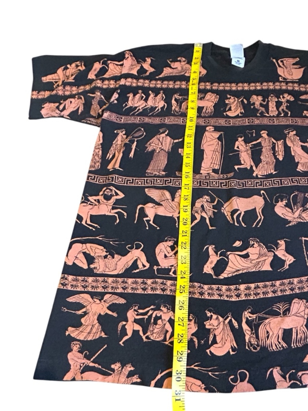 Vintage Greek Mythology AOP Tee XL Single Stitch 90s Art All Over Print - Picture 3 of 13